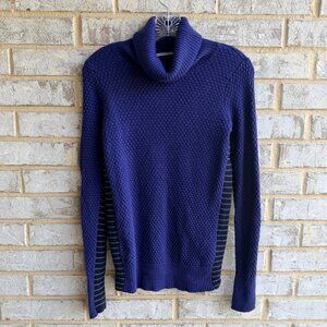 Athleta Long Sleeve Turtleneck Wool Blend Blue Sweater Women's Size S